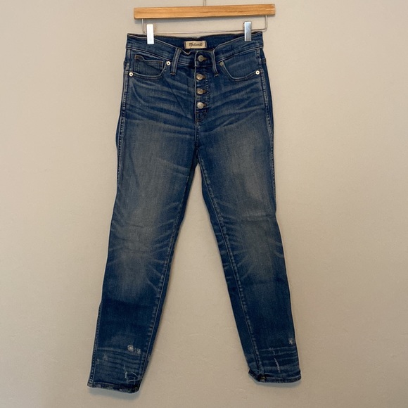 Madewell Slim Straight Jeans: Distressed Button-Front Edition - Picture 9 of 14